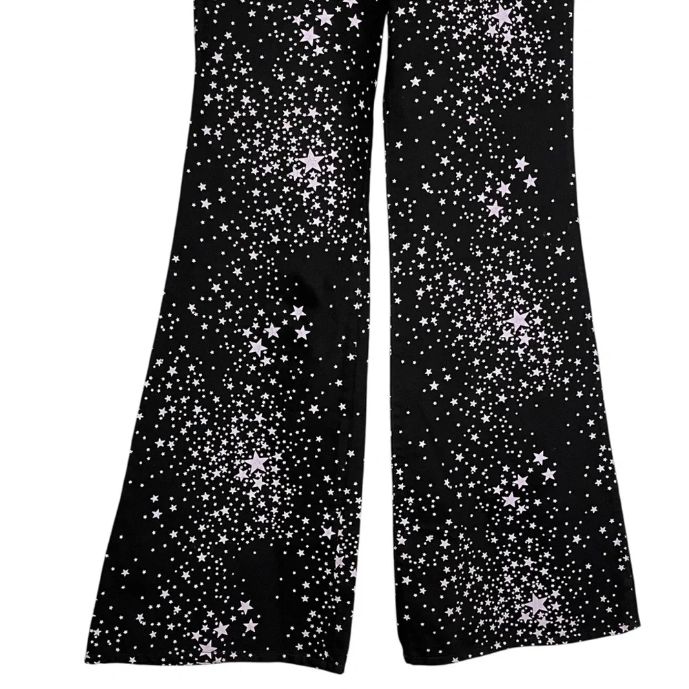 Wrangler x Free People Wanderer High Rise Flare Jeans Star Struck Black — 27/34 - Picture 9 of 15